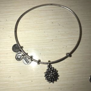 Silver lotus flower charm alex and ani bracelet